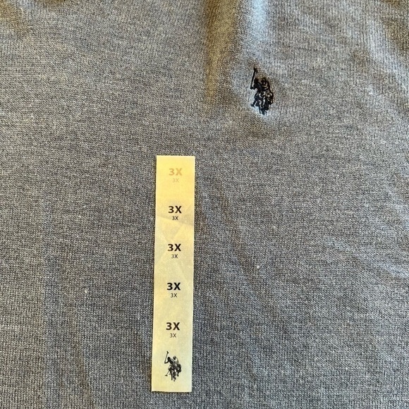 US Polo Assn Sweater Men's Denim Heather Blue 100% Acrylic NWT Sz 3x - Picture 3 of 4